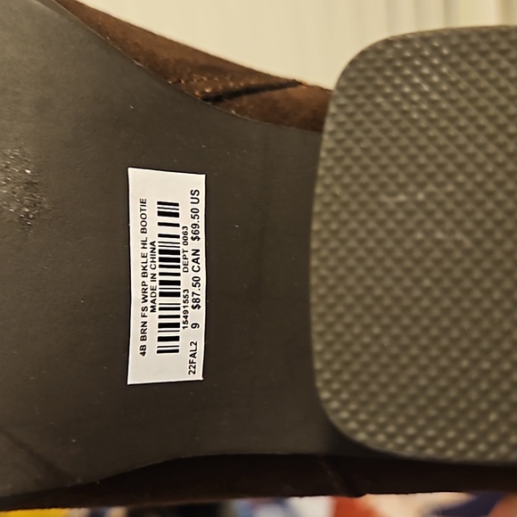 Torrid Faux Suede Brown Zip-Up Heeled Booties - Picture 4 of 7